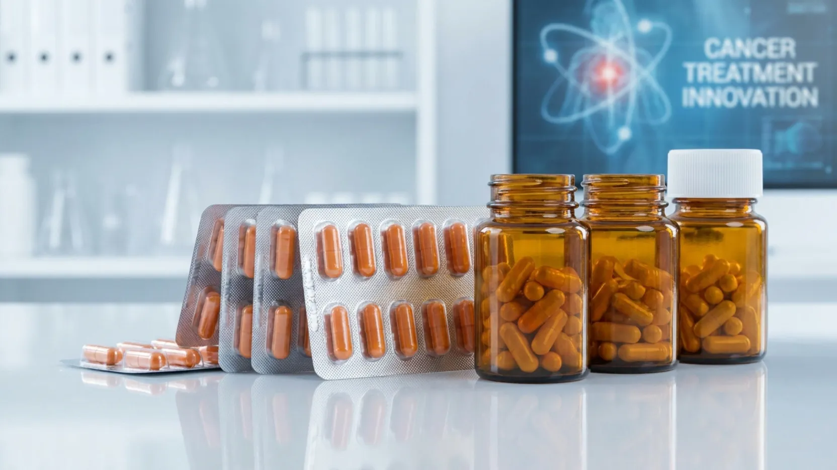 Oncology capsules and medicine bottles